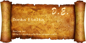Donka Etelka névjegykártya